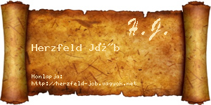 Herzfeld Jób névjegykártya